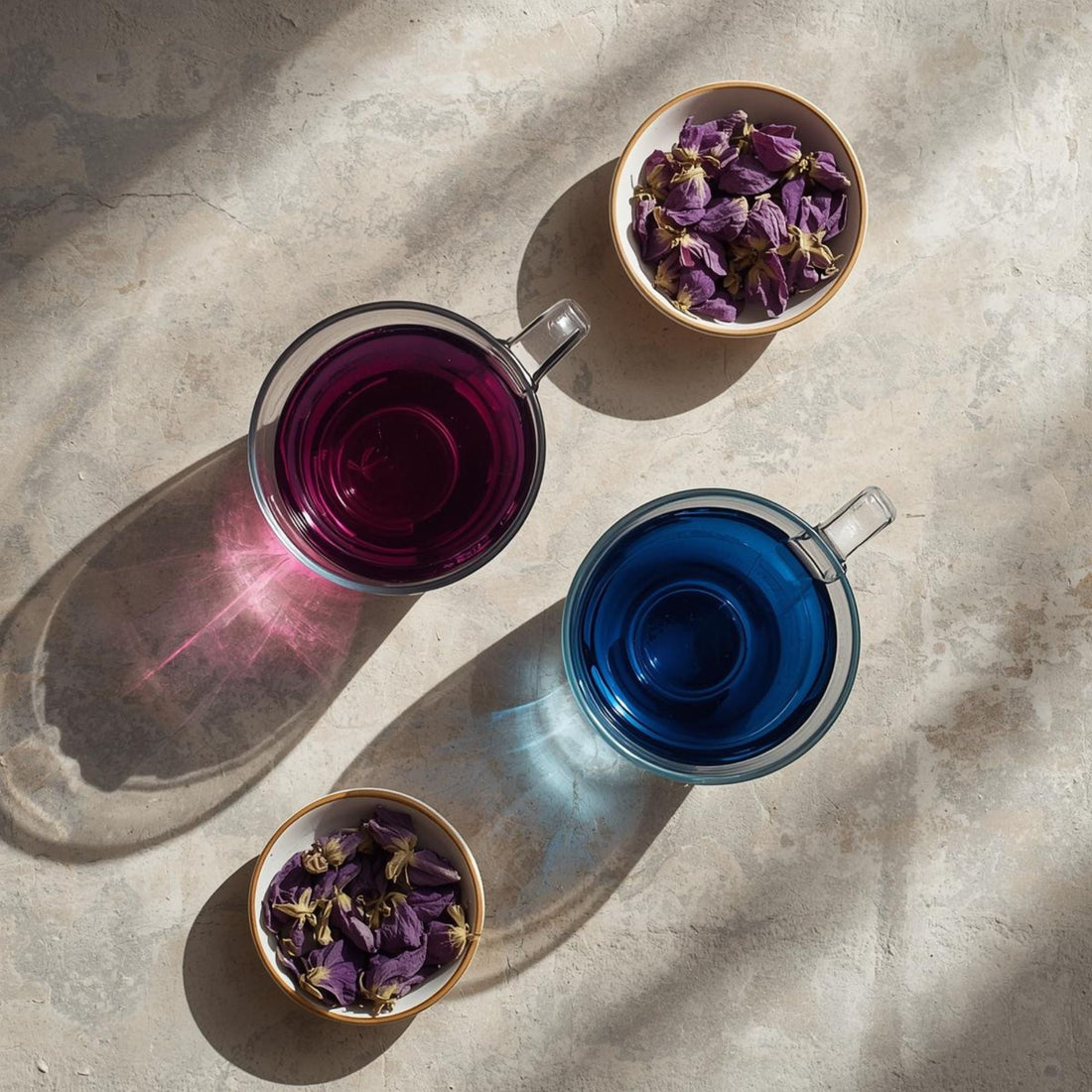 butterfly pea vs purple tea color comparison