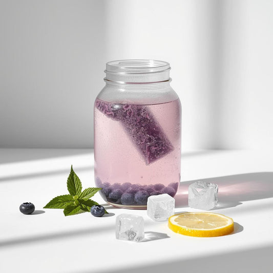 cold brew purple tea in glass for summer hydration