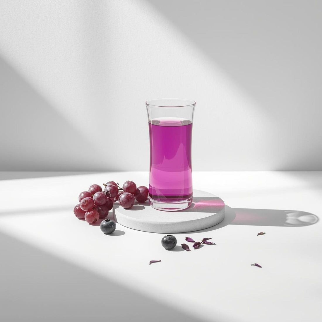 purple tea in clear glass showing antioxidant rich beverage