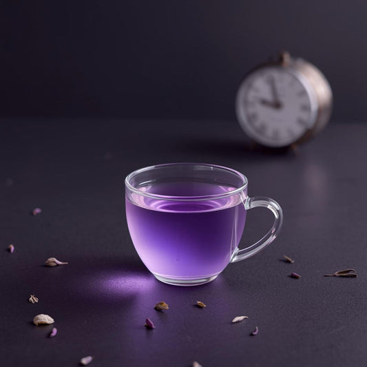 purple tea in minimalist glass for hormone balance routine