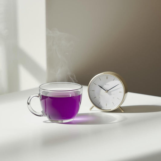 purple tea in glass during intermittent fasting routine