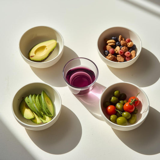 purple tea in minimalist cup for low carb diet routine