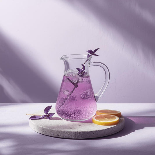 purple tea in minimalist teacup for menopause support