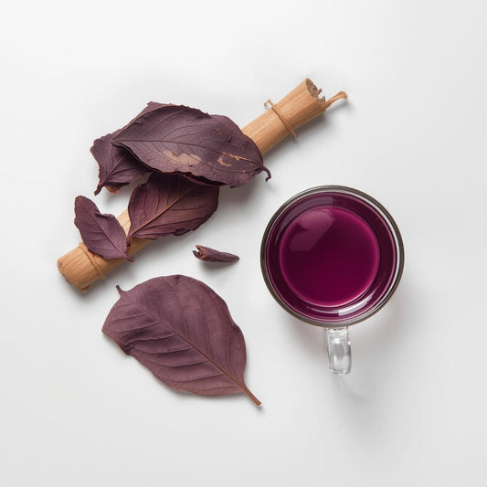 purple tea leaves showing oxidation color change