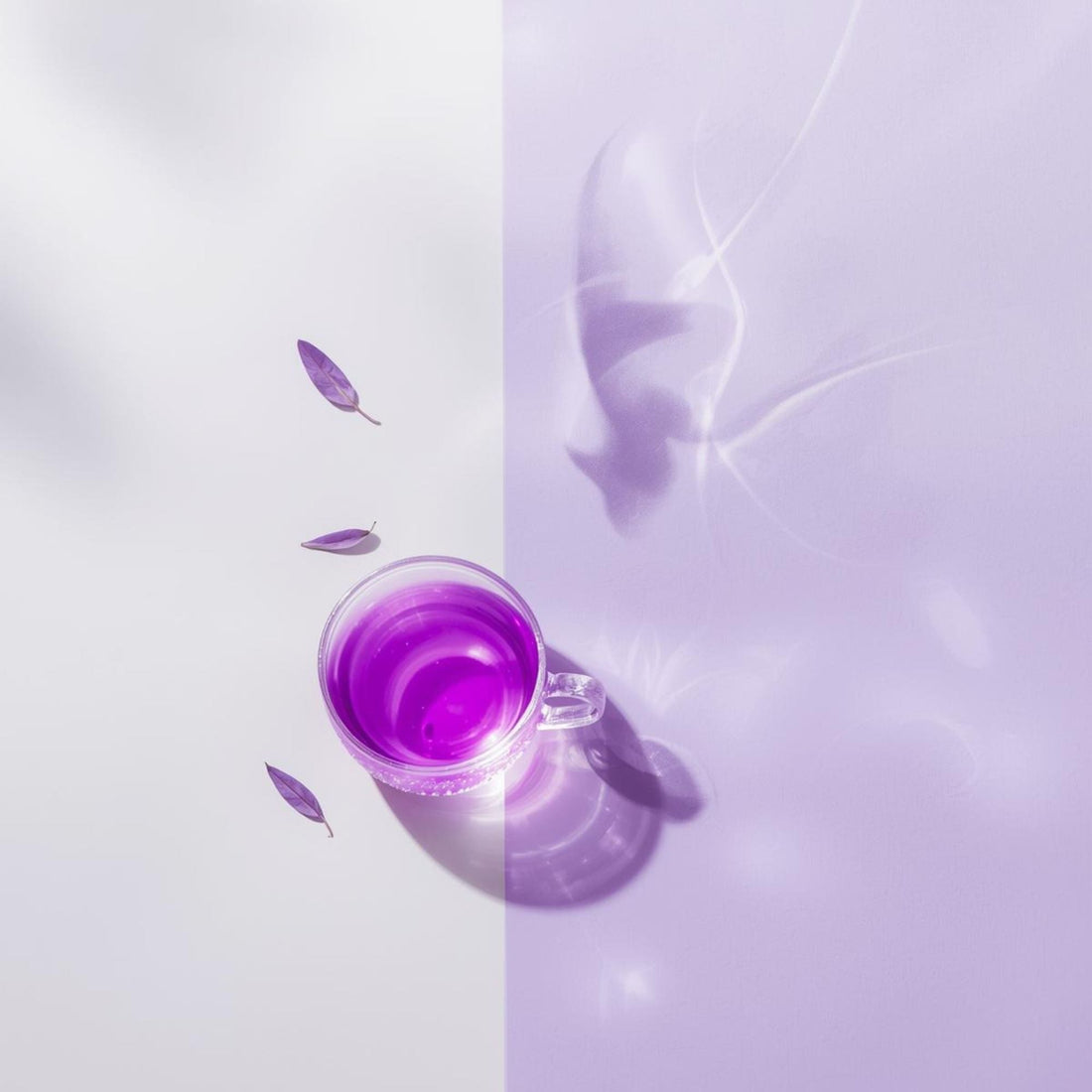 purple tea in clear glass for skin health routine