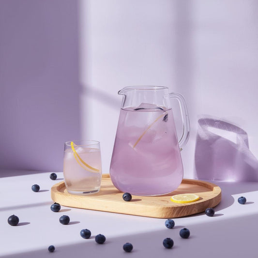 purple tea in glass for teenagers with caffeine awareness